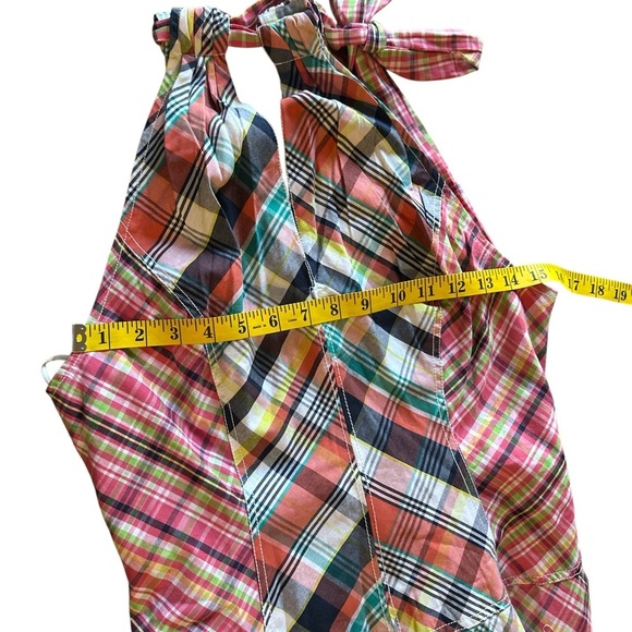 Anthropologie Pink and Blue Plaid Midi Dress Bohemian style - Picture 5 of 12